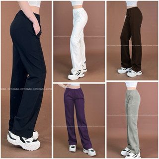 QUẦN DÀI NỮ DÁNG SUÔNG THUN POLY CO GIÃN THOẢI MÁI , QUẦN SUÔNG TRƠN [hình thật shop chụp] Eothon60