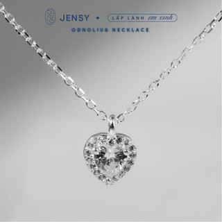 Dây chuyền bạc nữ s925 cao cấp jensy trái tim đính đá "odnoliub" vcary00075. vòng cổ bạc nữ