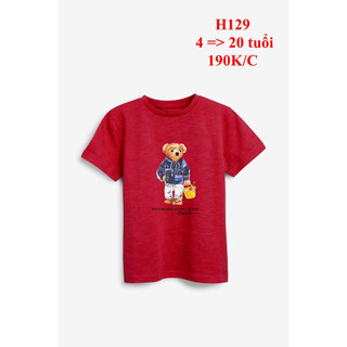 * Mã H129: Áo phông gấu Teddy Ralph Lauren DƯ XỊN chất cotton, hình in đẹp ( BC 6457)