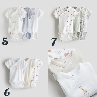 Set 3 bodysuits/ 5 bodysuits ngắn tay bé sơ sinh, có nhiều màu, Hờ mờ US săn SALE