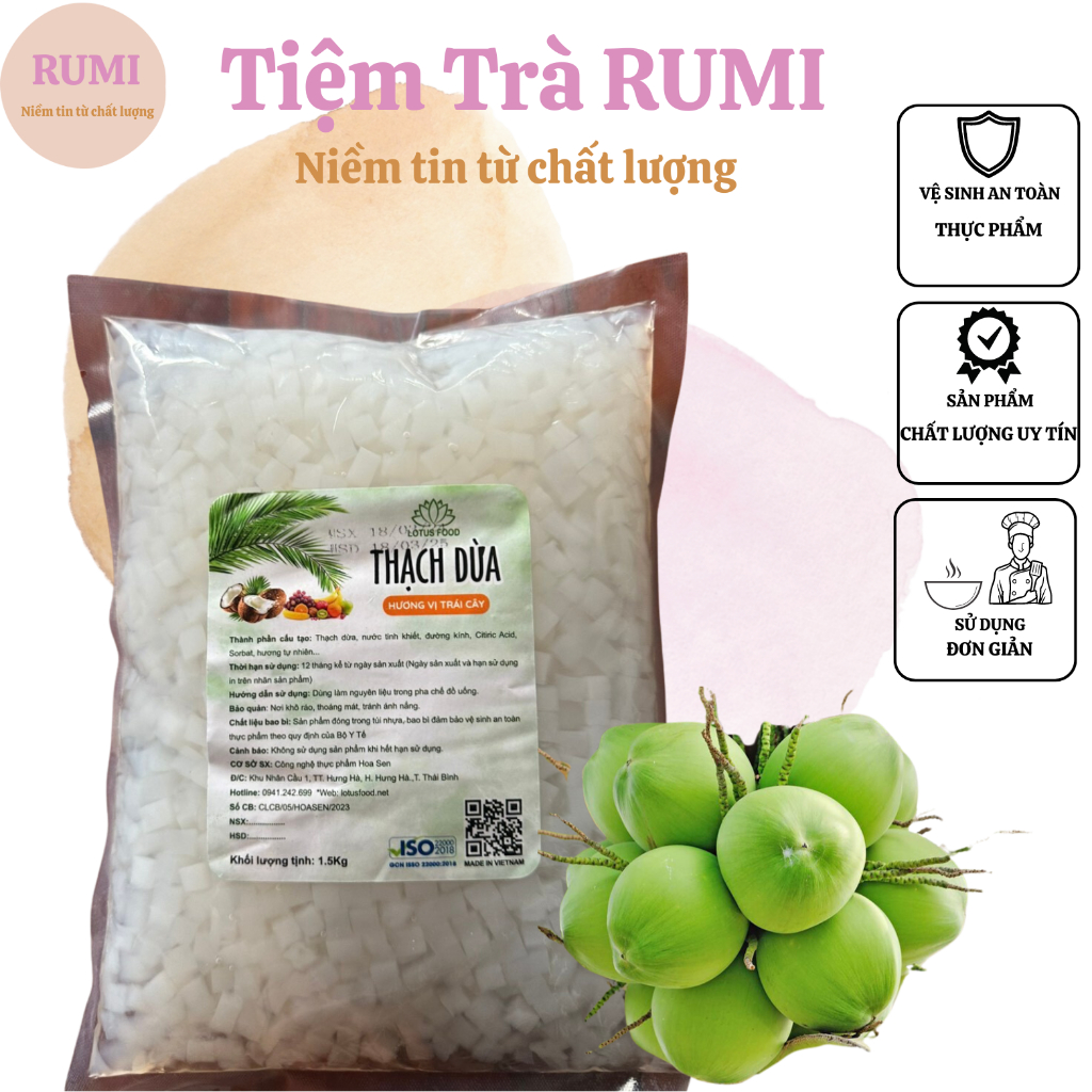 THẠCH DỪA - LOTUS FOOD - bịch 1.5kg