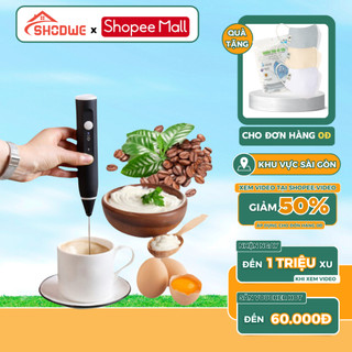 Máy Đánh Trứng Mini SHODWE, Máy Đánh Tạo Bọt Cà Phê 3 Chế Độ Sạc Pin Tặng Kèm 2 Đầu Đánh Chuyên Dụng, Bảo Hành 12 Tháng