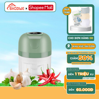 Máy Xay Gia Vị Tỏi Ớt Nhà Bếp SHODWE, Xay Đồ Ăn Dặm Cho Bé Sạc Pin Tích Điện Dung Tích 250Ml, Bảo Hành 12 Tháng