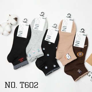 Vớ Tất Nữ Cổ Ngắn Họa Tiết Gấu Cute T&T SOCKS Basic Nhiều Màu Thoáng Khí Êm Ái Khử Mùi TRỊNH CHUNG - T602