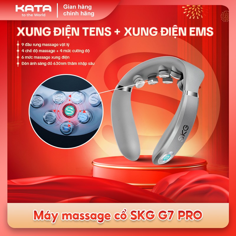 Máy Massage Cổ SKG G7 Pro xung điện + massage vật lý giúp giảm đau mỏi cổ vai gáy | KATA TECHNOLOGY