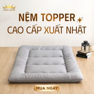 Topper nệm Xuất nhật cao cấp vải Cotton mềm mịn thoáng mát, trải sàn trải giường gấp gọn tiện lợi Duhalatex Store