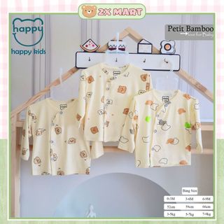 Áo sơ sinh dài tay cotton cao cấp khuy chéo. Áo sơ sinh vạt chéo cho bé trai bé gái - 2X MART