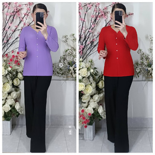 Bộ lẻ (áo bà ba màu trơn + quần đen ống rộng)_am1