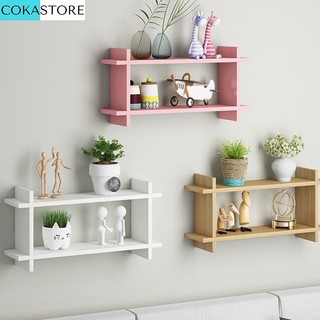 Kệ Gỗ Trang Trí Treo Tường Hình Chữ Nhật Nhỏ Gọn Không Cần Khoan Màu Sắc Đa Dạng Tặng Kèm Phụ Kiện Đầy Đủ (KT53)