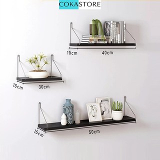 COMBO 2 Kệ Gỗ Trang Trí Treo Tường Thanh Ngang Cokastore 40x15cm Không Cần Khoan Dễ Dàng Lắp Đặt, Kèm Phụ Kiện
