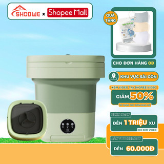 Máy Giặt Mini Gấp Gọn SHODWE Giặt Đồ Trẻ Em Tất Vớ Đồ Lót Dung Tích 6L Tự Vắt Khô Công Nghệ Khử Khuẩn Bảo Hành 12 Tháng