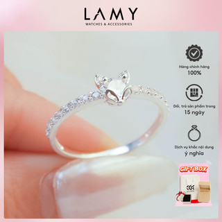 Nhẫn bạc nữ cde sparkling fox ring silver cde8179sv - nhẫn bạc ta cao cấp