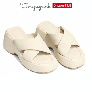 Dép nữ thời trang Nin Shoes đế xuồng quai chữ X bản to thiết kế đơn giản dễ phối đồ-DT040