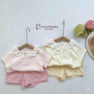 Set bộ cộc tay bé gái kiểu cổ sen, chất cotton mềm mịn cho bé từ 1 - 6 tuổi Miniumbaby SB1892
