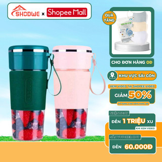 Máy Xay Sinh Tố Cầm Tay, Máy Xay Sinh Tố SHODWE Dung Tích 300ml 6 Lưỡi Dao Xay Tự Ngắt Khi Sạc Đầy, Bảo Hành 12 Tháng