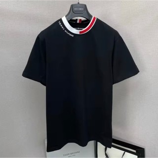 Áo Phông Cổ Tròn Tomy Boy Vạch Xanh Đỏ Cổ Chất Cotton Thoáng Mát Mùa Hè