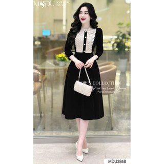  MDU3848 Váy thiết kế thanh lịch chất liệu Nhung cao cấp, hàng 2 lớp chất mát mịn, sang chảnh