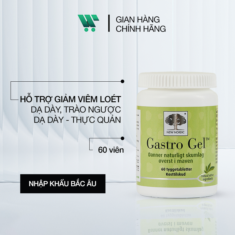 Gastro Gel: Viên uống giảm đau dạ dày, trào ngược dạ dày, bảo vệ dạ dày và thực quản [60 viên]