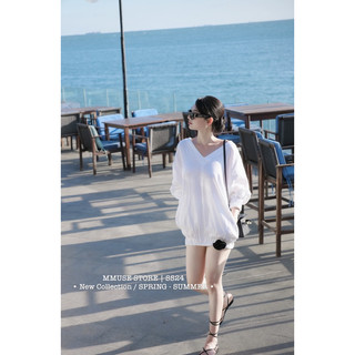 Đầm suông linen bo eo đính hoa siêu xinh