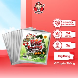 [3 LỐC TẶNG 1 LỐC - DATE T8.2024] Snack Rong Biển Sấy Giòn Ăn Liền Thái Lan Taokaenoi BIG BANG (2g x 24 Gói)