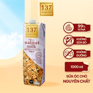 [2 HỘP TẶNG 1 HỘP - DATE T8.2024] Sữa Hạt Óc Chó Nguyên Chất 137 Degrees  - Hộp 1000ml