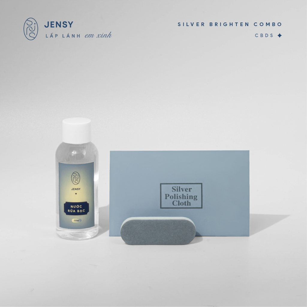 Combo Làm Sáng Bạc, Đánh Sáng Trang Sức Bạc JENSY. Bộ Sản Phẩm Bảo Dưỡng, Đánh Sáng Bạc CBDS