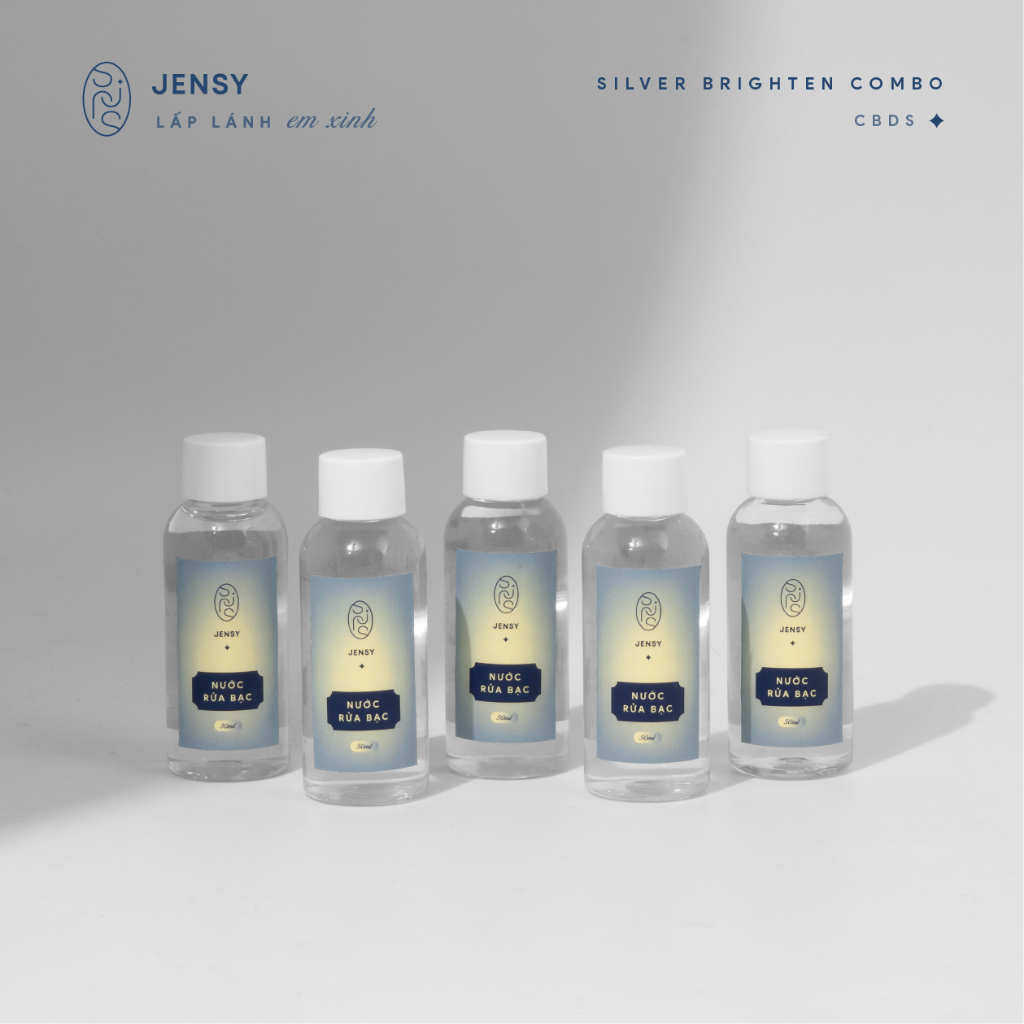 Nước Rửa Trang Sức Bạc 50ml JENSY. Nước Làm Sáng Bạc Vàng Trang Sức Tại Nhà NRB