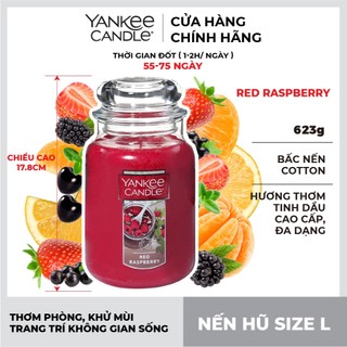 Nến hũ Yankee Candle size L - Red Raspberry (623g)