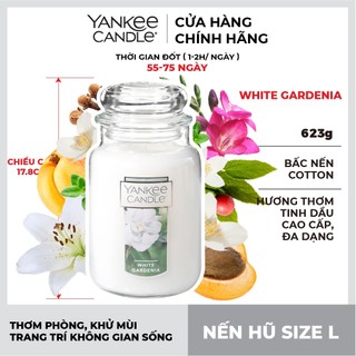 Nến hũ Yankee Candle size L - White Gardenia