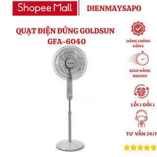 Quạt điện đứng Goldsun GFA-6040 công suất 50W, 3 chế độ gió làm mát, có điều khiển từ xa tiện lợi