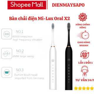 Bàn chải điện đánh răng Mi-Lux Oral X2/B2 dành cho người lớn, 5 chế độ chải, bảo hành 12 tháng