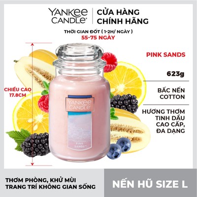 Nến hũ Yankee Candle size L - Pink Sands (623g)