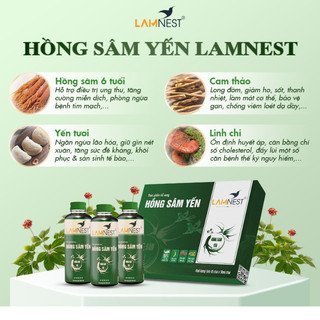 Hồng sâm yến-hộp quà 10 chai hồng sâm yến-hồng sâm hàn quốc kết hợp yến sào-hộp quà biếu tặng