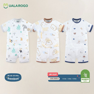 UALAROGO - Bộ cộc tay vải sợi tre mềm mát cho bé trai/bé gái