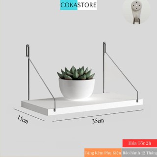 Kệ Gỗ Treo Tường Trang Trí Kích Thước 35x15cm Shop Cokastore, Nhiều Màu,Tặng Kèm Phụ Kiện Và Hướng Dẫn Lắp Đặt