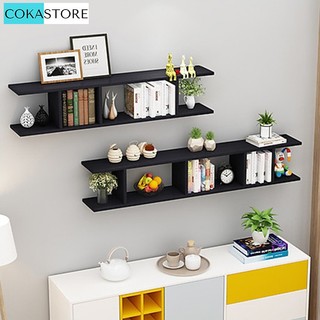 (COMBO) Bộ 02 Kệ Gỗ  Kết Hợp Trang Trí Treo Tường Cách Điệu Nhiều Ngăn (Màu Vân Gỗ Sồi), Tặng Kèm Phụ Kiện
