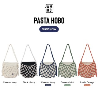 Jamlos Pasta Hobo - Túi vải thời trang đeo vai canvas phối dây macrame thủ công