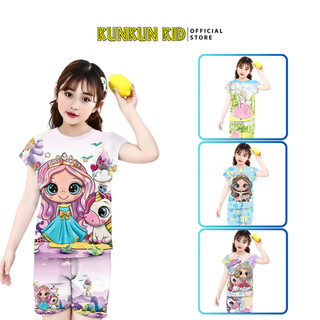 Quần áo bé gái thun lạnh in 3D hình Cô gái & ngựa Pony Kunkun Kid TP1012-1013-1088-1091 size đại từ 10-60kg