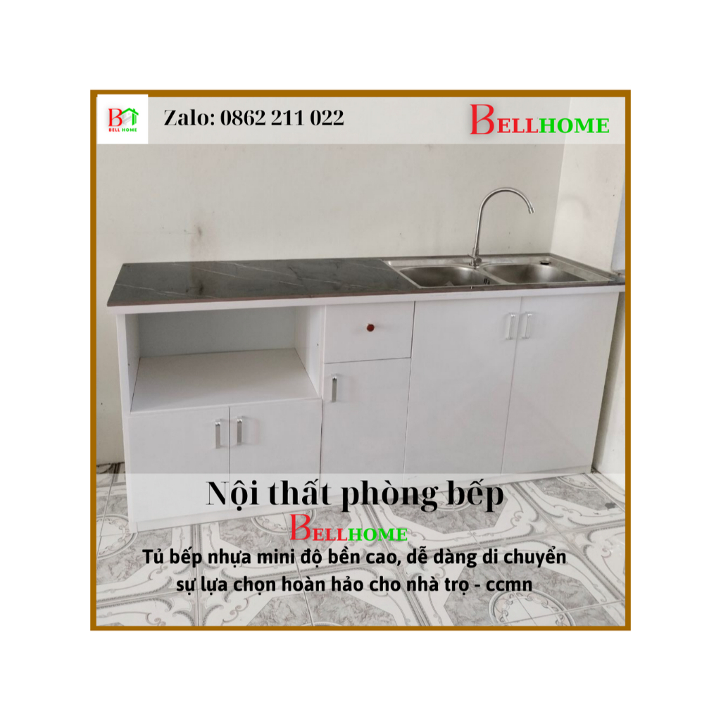 [Hà Nội] Tủ bếp có hộc lò vi sóng, tủ bếp mini, tủ bếp kệ bếp có bồn rửa miễn phí lắp đặt