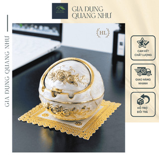Gạt tàn hoàng gia hợp kim, gạt tàn đồng họa tiết tân cổ điển