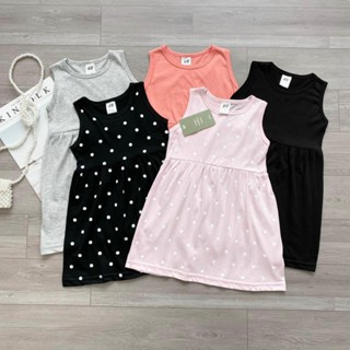 Set 5 Đầm thun cho bé gái xuất dư họa tiết H.M, Váy bé gái chất liệu thun cotton mềm mát và dịu êm cho da bé