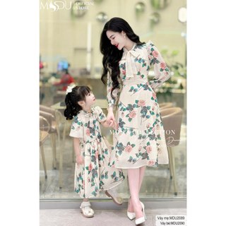  MDU2089 MDU2090 Chất tơ Hàn cao cấp co giãn nhẹ mềm mịn, thoáng vải, dáng xòe nhẹ bay bổng không bai, không