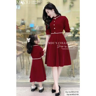  MDU2105, MDU2106 Váy nhung nhập hàn cao cấp phối ren dày dặn