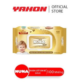 Khăn ướt em bé nuna 100 miếng- gold, siêu dày, chuyên sử dụng cho trẻ sơ sinh