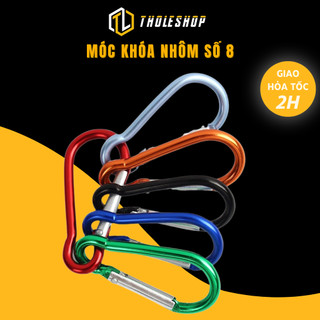 Móc khóa nhôm số 8 đi phượt đa năng carabiner hình bầu tholeshop 8499