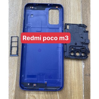 LƯNG+VỎ  XIAOMI REDMI POCO M3 (gồm:phím âm lượng,lưng,sườn, khay sim)