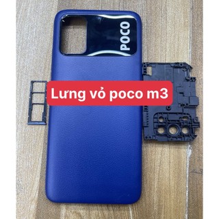 LƯNG+VỎ  XIAOMI REDMI POCO M3 (gồm:phím âm lượng,lưng,sườn, khay sim)