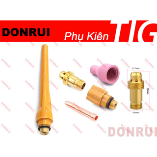 Chuôi mỏ hàn tig QQ150 màu vàng dài ngắn  Phụ kiện máy hàn tig Thoát khí ngắn và dài Phụ kiện TIG QQ150 WP17 WP18 WP26