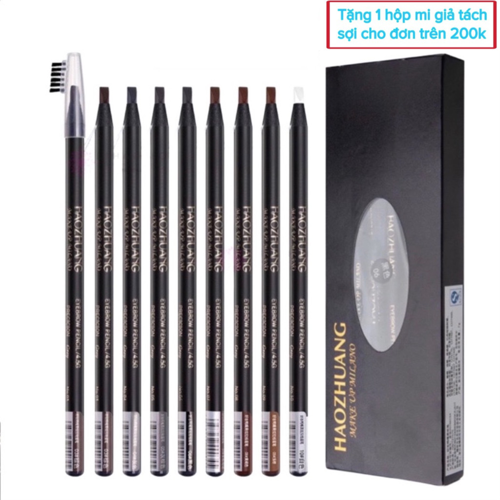 Chì xé kẻ mày Haozhuang cứng phẩy sợi  sắc nét, chống nước không trôi