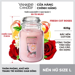 Nến hũ Yankee Candle size L - Fresh Cut Rose (623g)